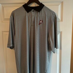 Ohio State Cutter & Buck polo. Size XLT. Black White & Gray stripes